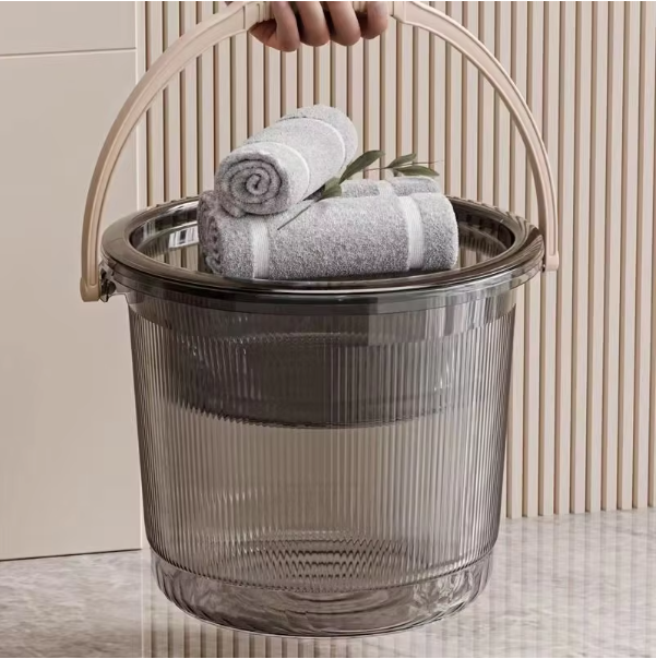 Transparent Portable Bucket with Basin