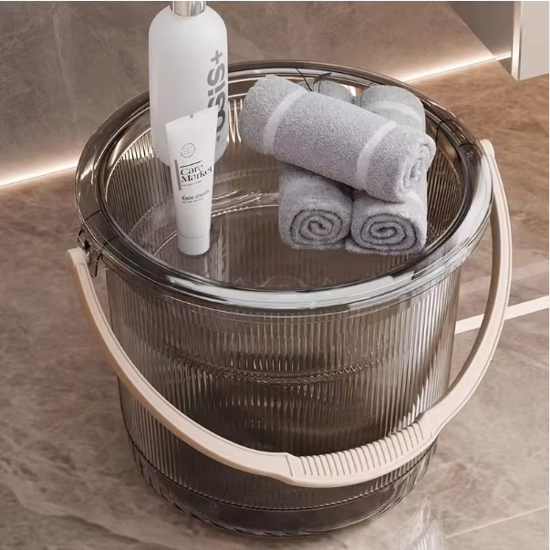 Transparent Portable Bucket with Basin