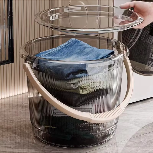 Transparent Portable Bucket with Basin